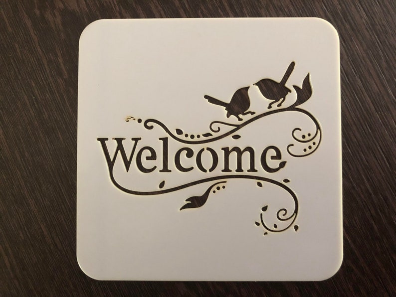 welcome stencil custom stencil any font any design any etsy