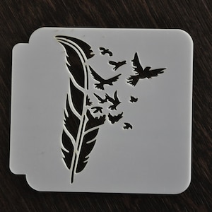 Plantilla de pájaros de una pluma, pájaros volando desde la plantilla de plumas, plantilla personalizada, cualquier fuente, cualquier diseño, cualquier tamaño, plantillas