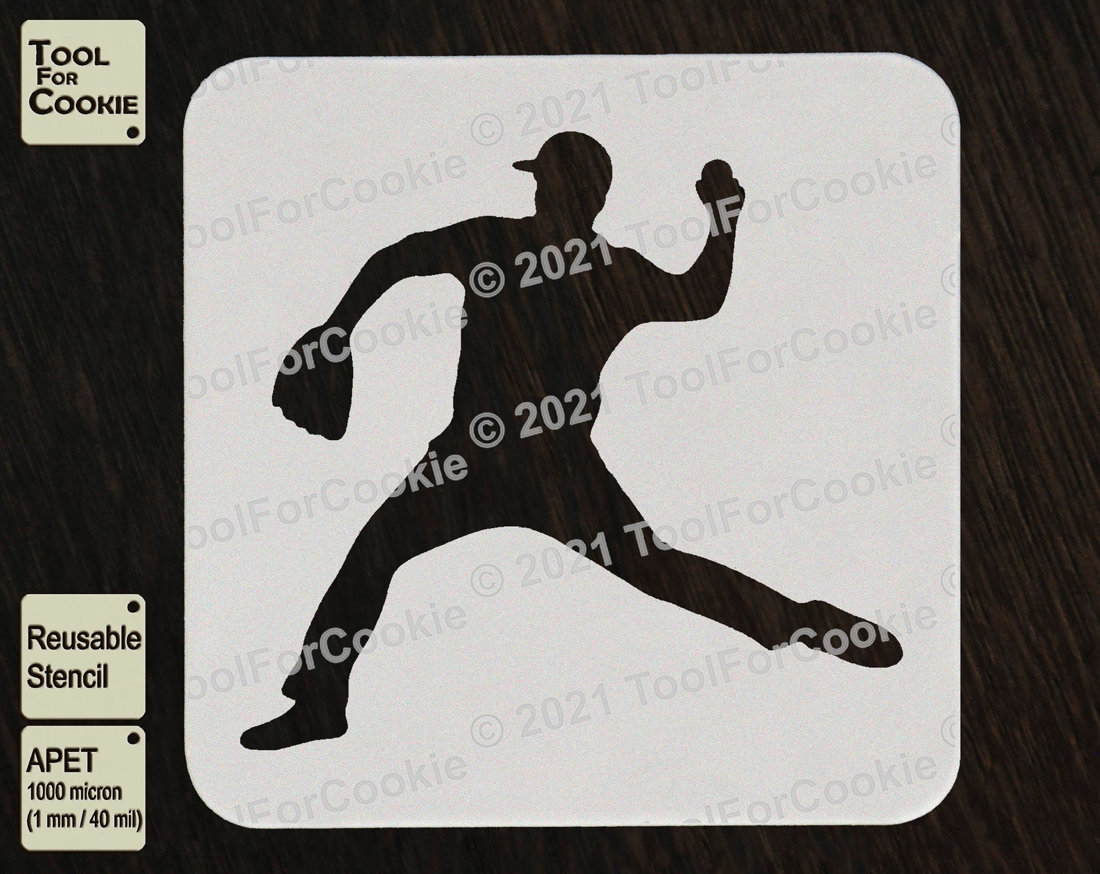 Baseball Stencil Baseball Player Stencil Etsy