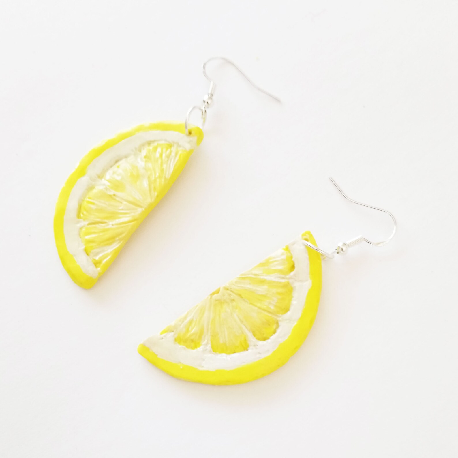 Fruit Earrings Lemon Slice Earrings Polymer Clay Lemon Etsy UK