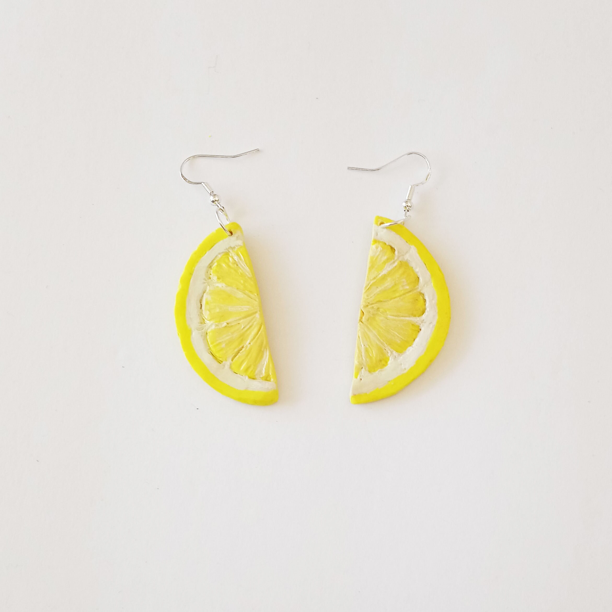 Fruit Earrings Lemon Slice Earrings Polymer Clay Lemon Etsy UK