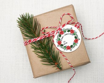 Christmas gift tag printable|  christmas tag svg| around tag 3x3| christmas tag editable
