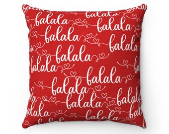 Christmas red pillow with word | christmas 20x20 pillow covers, Spun Polyester Square Pillow