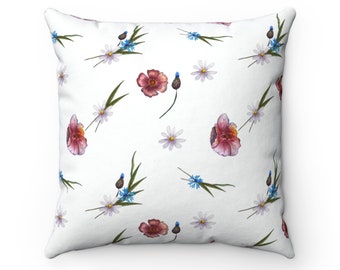 Elegant Floral Pillow Covers, Sofa Cushions Zipper, 14x14, 16x16,18x18, 20x20, Floral Pillows