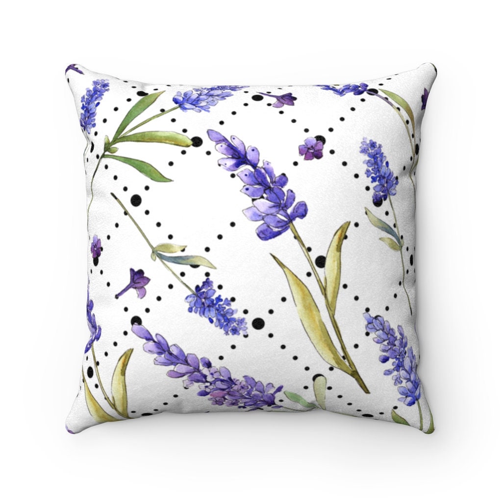 Botanical Pillow// Lavender Pillow// floral pillow// purple Etsy