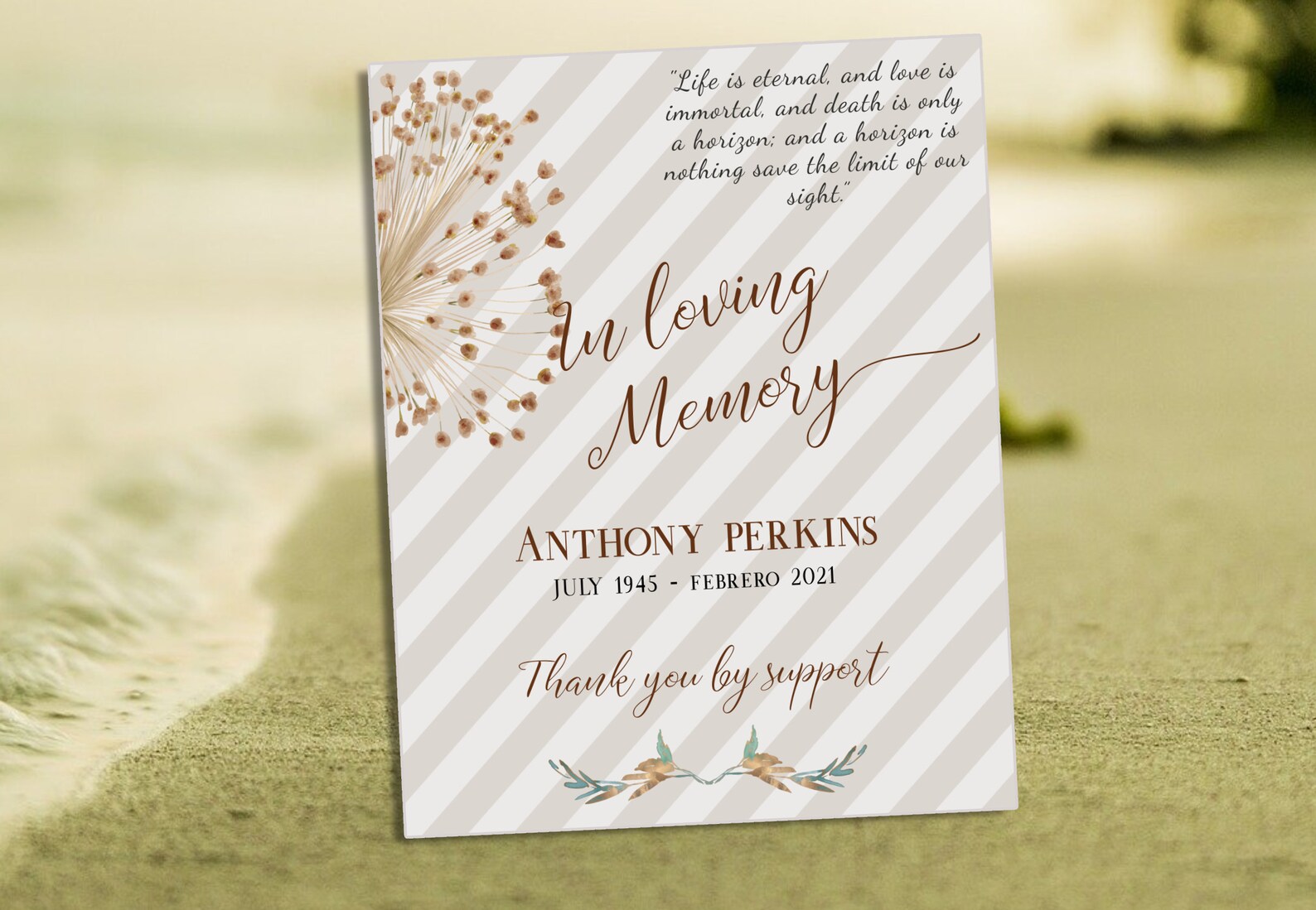 Editable in Memoriam Card a Bookmark Funeral Prayer Card in Etsy