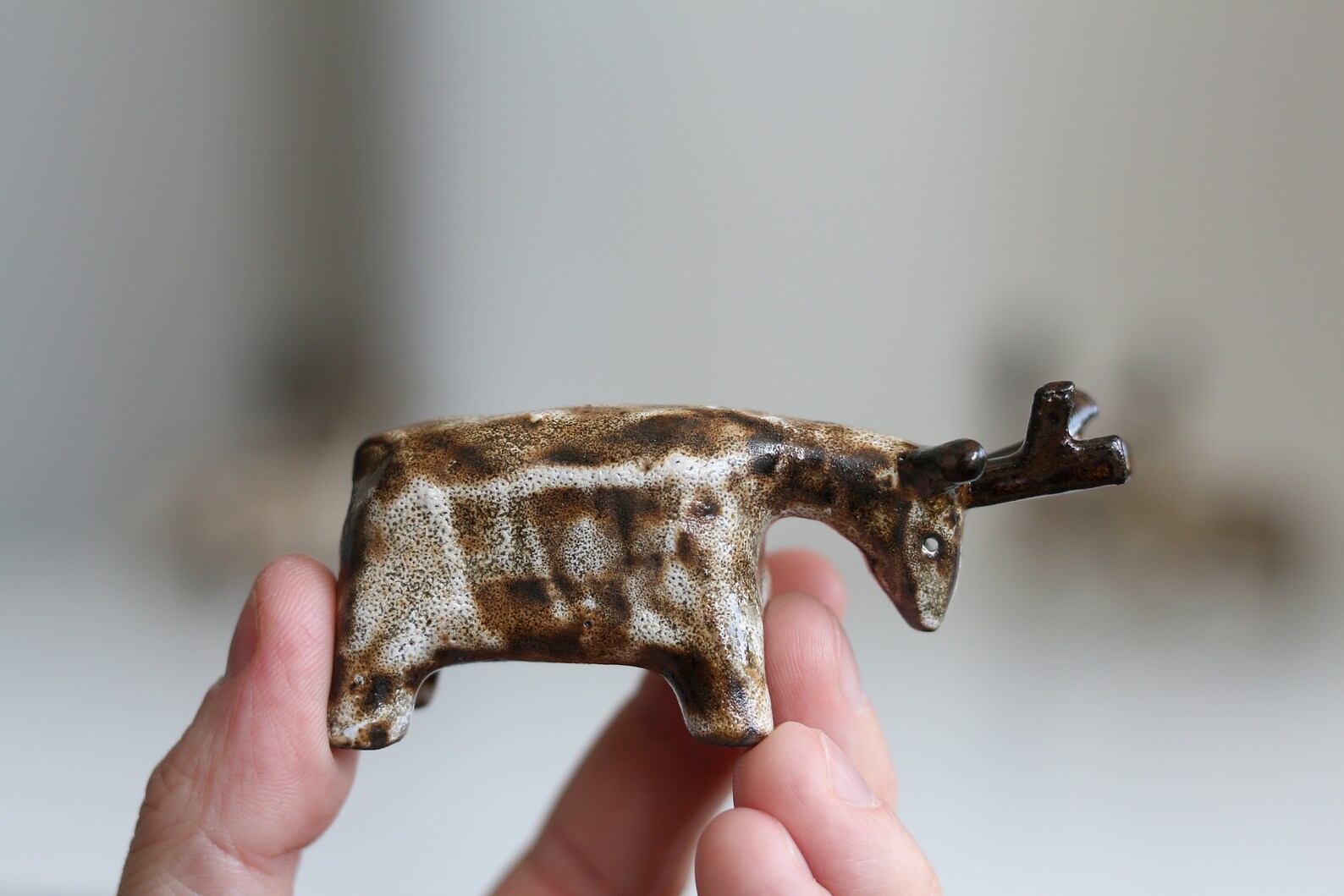CERAMIC DEER Figure / Reindeer Clay Animal Sculpture / | Etsy