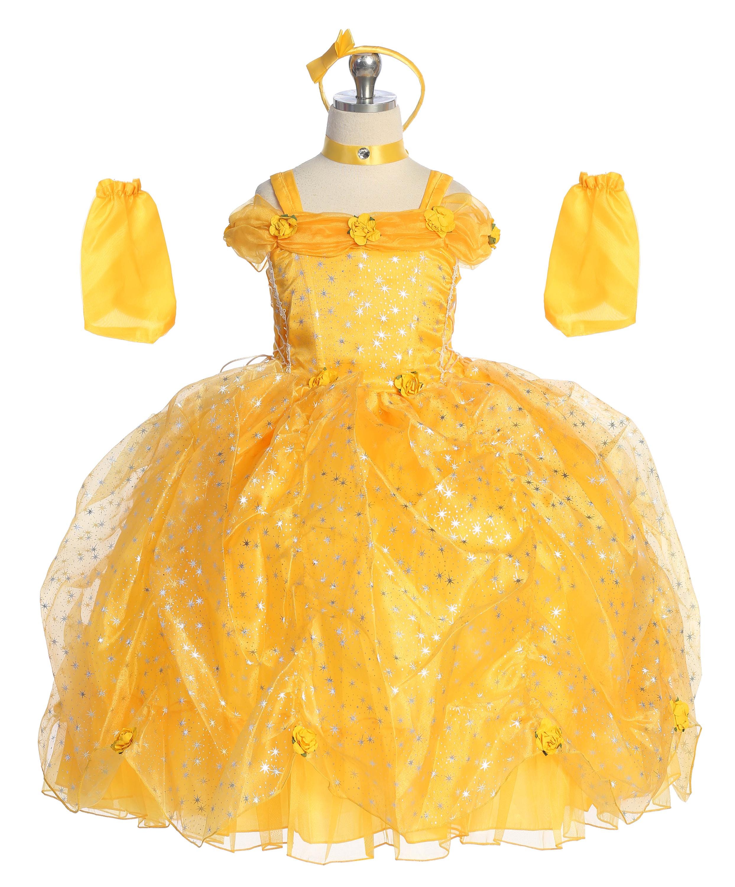 strapless open back dress Princess Belle Cosplay – Preppy Kids Trinidad