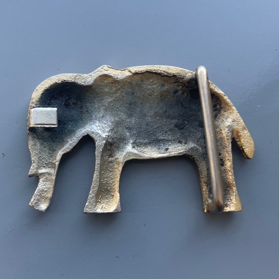 Vintage Brass Elephant Belt Buckle - image 2