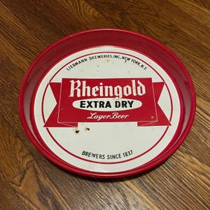 Vintage Rheingold Extra Dry Lager Beer Metal Serving Tray