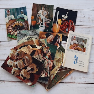 Postales antiguas con muchas recetas de la cocina tradicional estonia, juego de 15 piezas