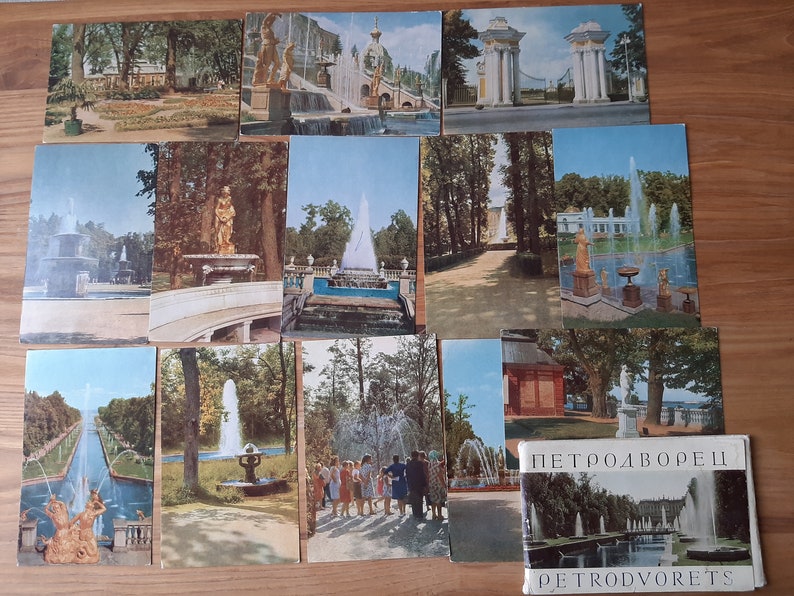 Leningrad architectural landmaks Set of 13 soviet postcards  Vintage postcards collection  Gift for Collector Made in USSR