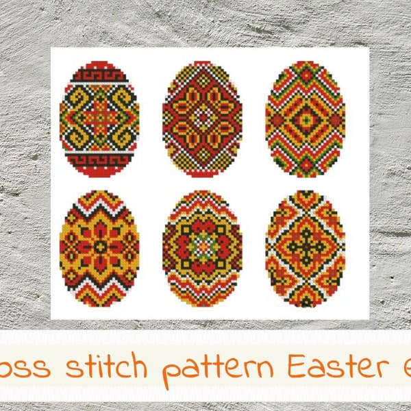 Ukrainian cross stitch pattern PDF Easter Egg - Easter embroidery PDF - Cross stitch chart - Vintage ornament printable pattern