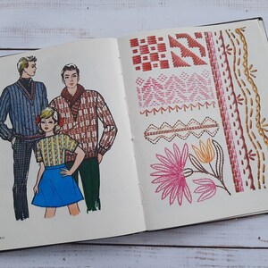 Vintage book of knitting, embroidery, beading &quot; Needlework &quot; - Vintage knitting book 80s - llustrated book - embroidery, knitting patterns