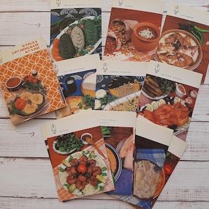 Vintage Postkarten mit vielen Rezepten der georgischen traditionellen Küche Set von 18-tlg
