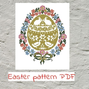 Ukrainian cross stitch pattern PDF Easter Egg \ Spring Egg - Easter embroidery PDF - Cross stitch chart - Vintage ornament printable pattern