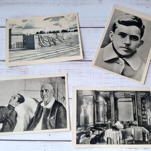 Set of 25 black and white illustrations, pictures, photos on vintage postcards - Unused Postcards - Photo illustration of art objects - USSR