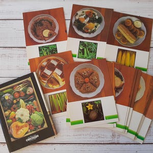 Juego de 22 postales vintage con recetas de verduras