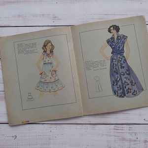 Vintage Ukrainian sewing book 80s fashion - Book of sewing - Dress patterns - Illustrated dressmaking book - Sewing guide patterns diagrams