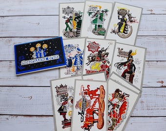Vintage New Year Postcard Set: World Traditions, USSR 1972
