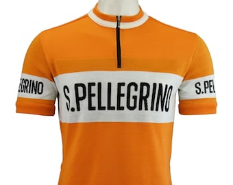 San Pellegrino Merino Wool Cycling Jersey - orange - short & long sleeve options