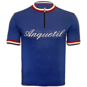 Jacques Anquetil French Merino Wool Cycling Jersey - Short & Long Sleeve available commemorating this legendary French rider