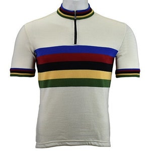 Camisa de ciclismo de lã merino campeã mundial - manga curta e longa disponível neste design clássico