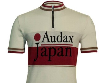 Audax Japan Merino Wool Cycling Jersey - white short sleeve option