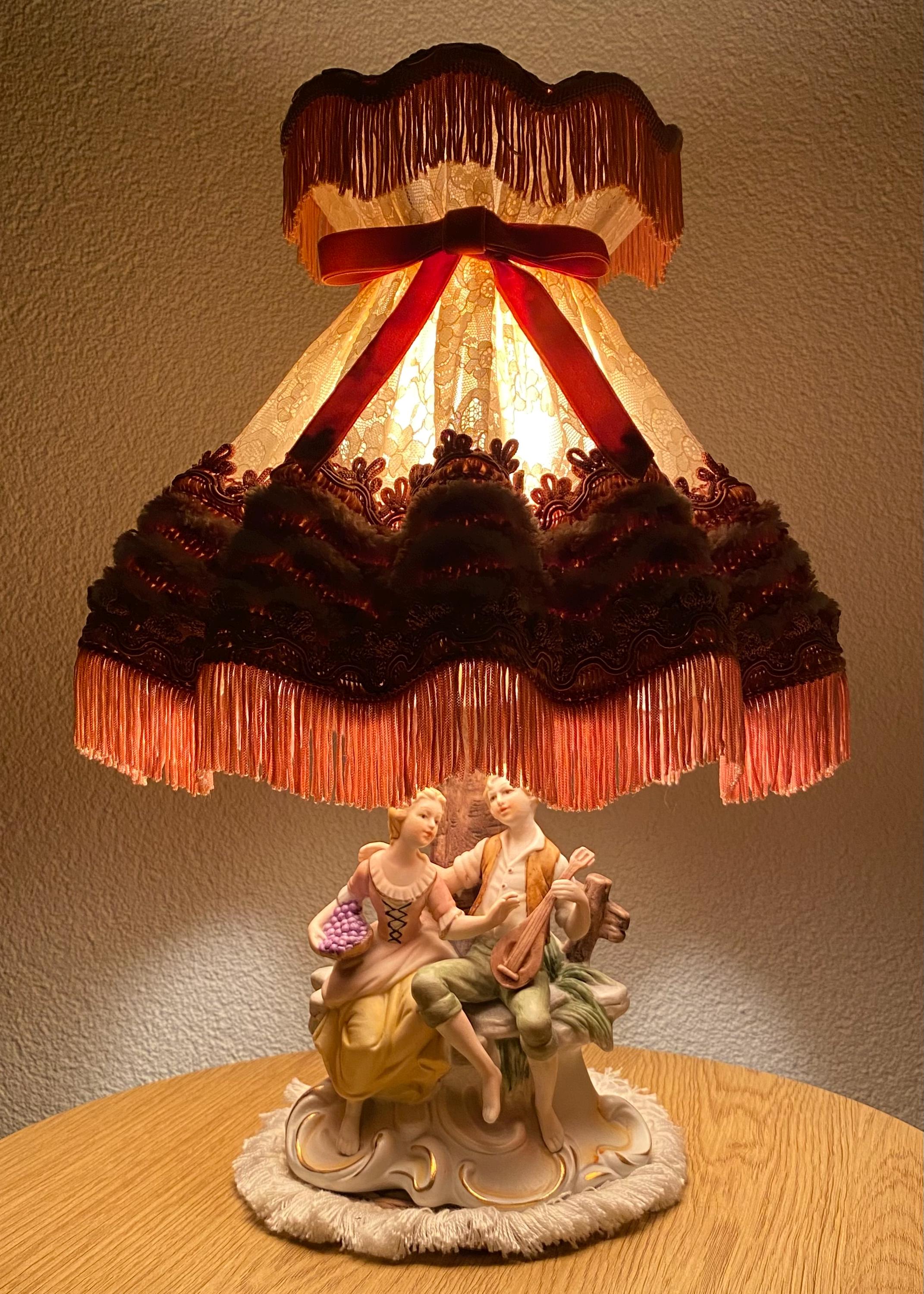 Adorable Vintage Italian Porcelain Figurine Table Lamp With Original ...