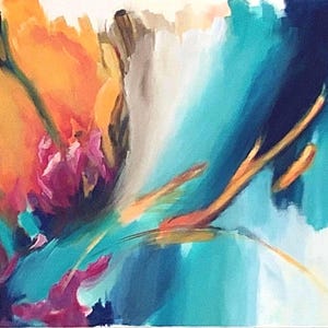 Dipinto astratto di grande formato in acrilico 80x60cm