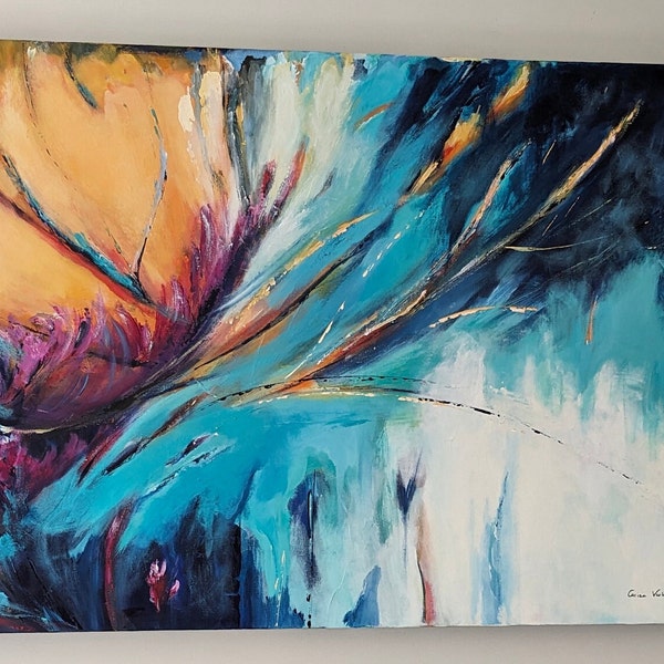 Abstract painting in acrylic paint 80x60cm