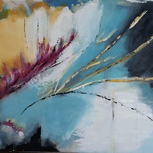 Dipinto astratto 55x33cm in pittura acrilica