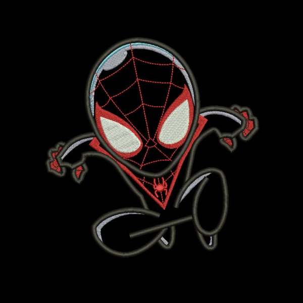 SpiderMan Multiverse Miles Morales Embroidery Applique Design Embroidery Machine Instant download