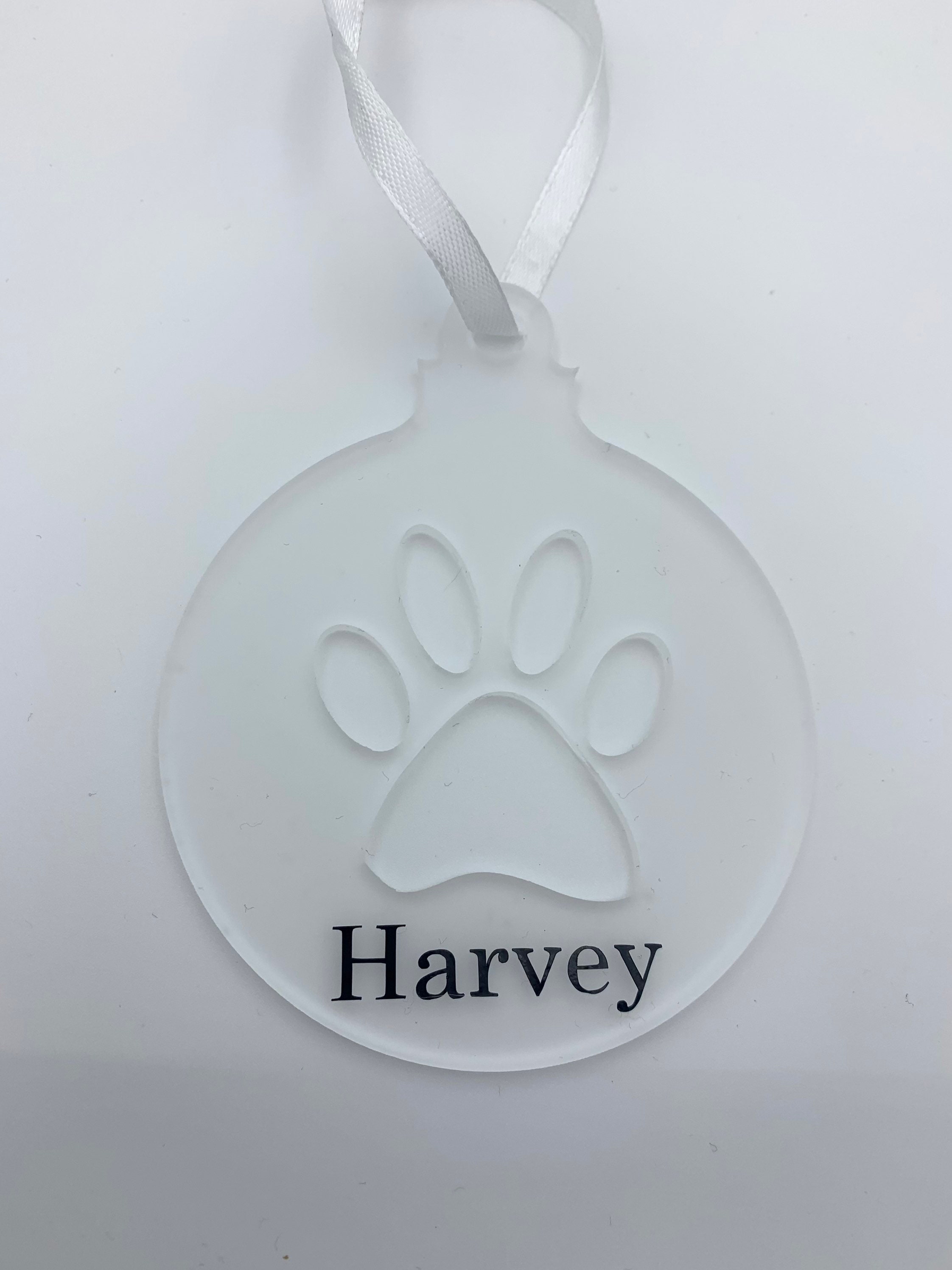 Personalised Pet paw print bauble Memorial keepsake Dog paw Etsy