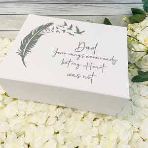 Personalised Memory Keepsake box, Memorial memory box, Dad remembrance Gift, sympathy Gift, bereavement Keepsake box for photos and cards