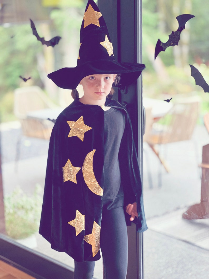 Kids Wizard Magician Magical Costume and Hat for Halloween and Dress Up Magic Cape For Boys and Girls Halloween Delivery Guaranteed image 6