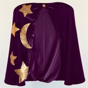 Kids Wizard Magician Magical Cape Cloak for Halloween and Dress Up Magic Cape For Boys and Girls Cape Only Purple