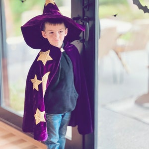 Kids Wizard Magician Magical Costume and Hat for Halloween and Dress Up Magic Cape For Boys and Girls Halloween Delivery Guaranteed image 3