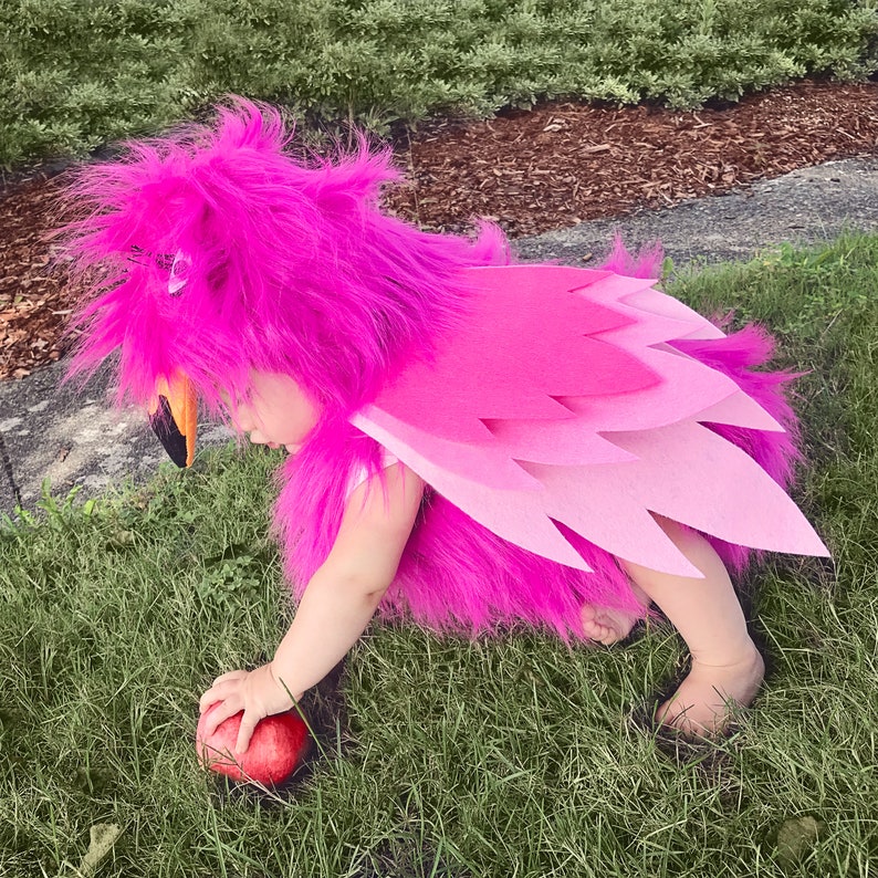 Baby Flamingo Costume Halloween Costume for Kids Baby Toddler Sweet Baby Bird Animal Pink Flamingo Halloween Delivery Guaranteed image 3