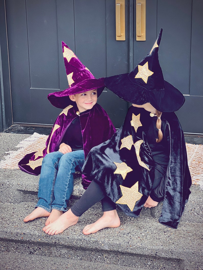 Kids Wizard Magician Magical Costume and Hat for Halloween and Dress Up Magic Cape For Boys and Girls Halloween Delivery Guaranteed image 4
