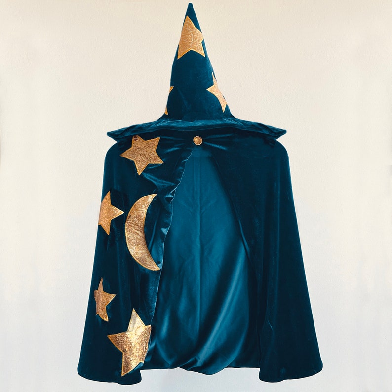 Kids Wizard Magician Magical Costume and Hat for Halloween and Dress Up Magic Cape For Boys and Girls Halloween Delivery Guaranteed image 9