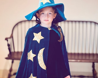 Kids Wizard Magician Magical Costume and Hat for Halloween and Dress Up Magic Cape For Boys and Girls | Halloween Delivery Guaranteed |