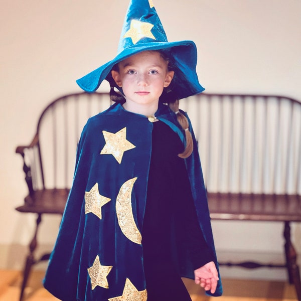 Costume et chapeau magique de magicien pour enfants pour Halloween et cape magique pour garçons et filles | Livraison Halloween garantie |