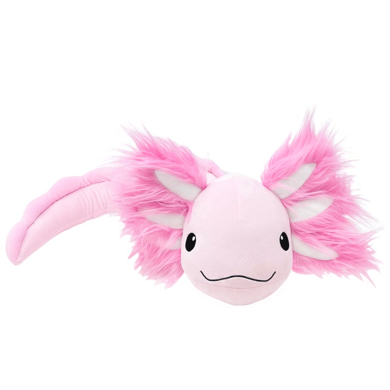 Adorable peluche de axolotl ponderado de 4 libras: 30 pulgadas de largo, realista, ponderado y rosa Compañero perfecto y abrazable de Stuffie Rosa