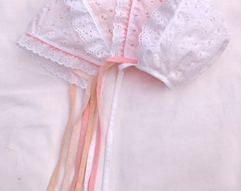 Variety of Lacey Bonnets/100% Cotton/Summer Ready/Summer Bonnets/Baby Girl Bonnets