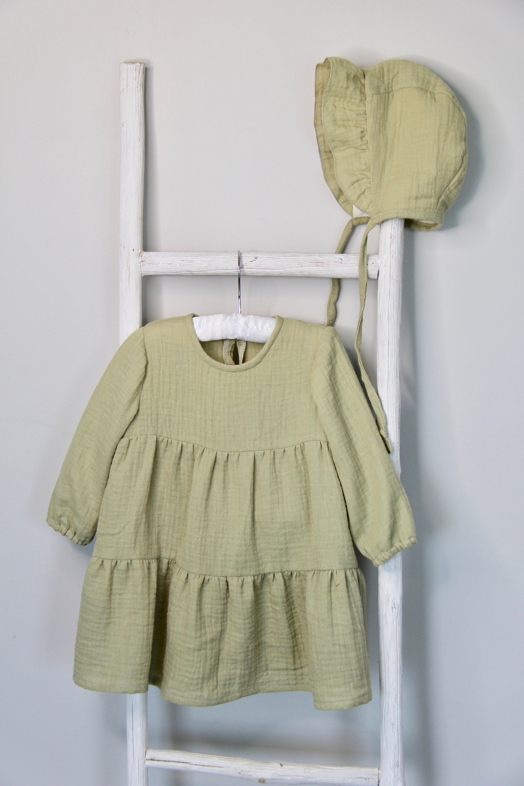 alexandra saint mleux green dress Olive Green Mini Kids Pattu Pavadai Set Handwoven with Banarasi Finish main image 0