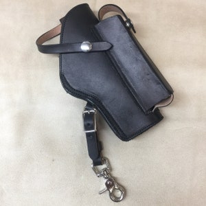 1911 Black Shoulder Harness and Belt Holster w/ Magazine Holder