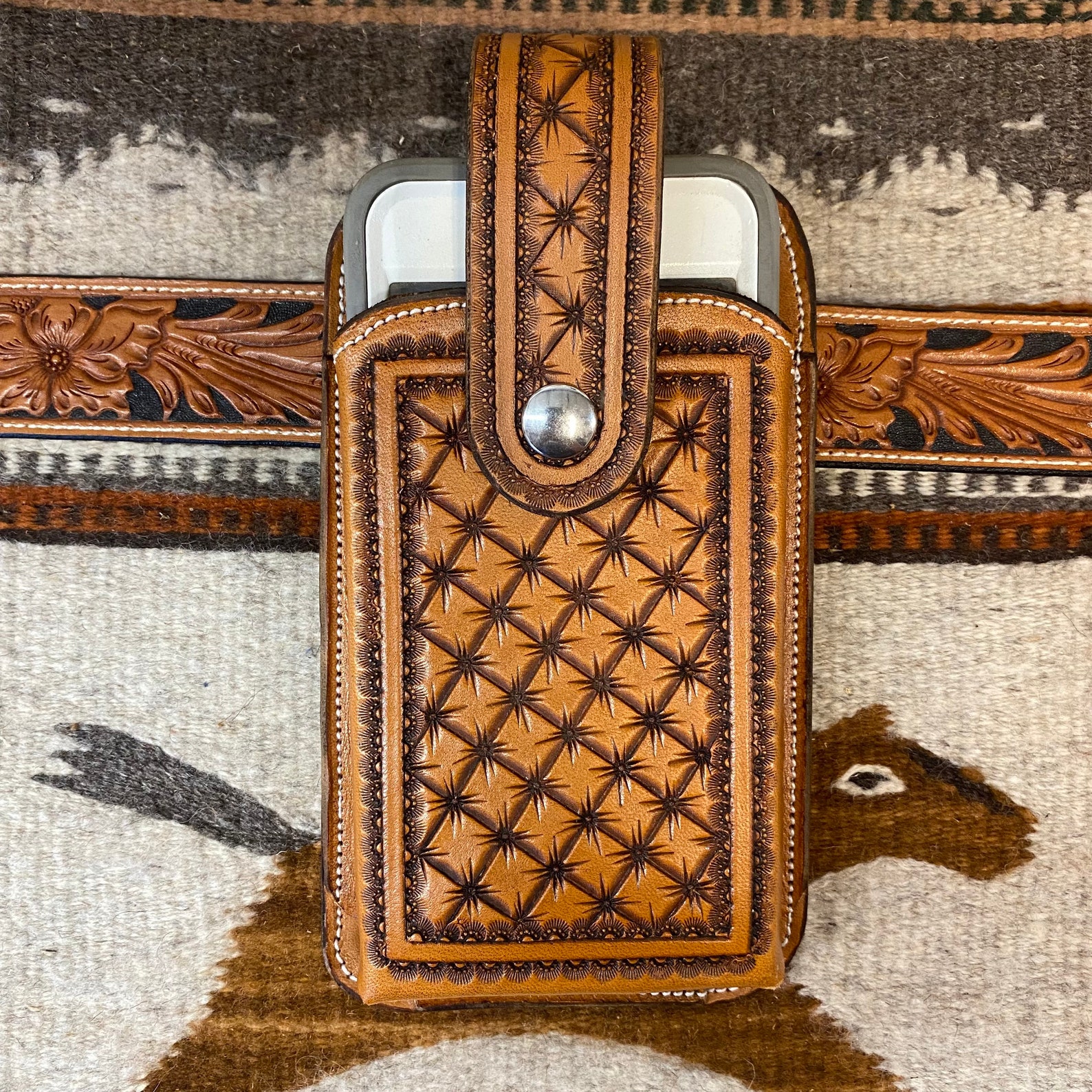 Handmade Leather Smartphone Holster Cell Phone Holster With Etsy