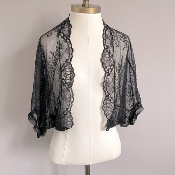 Black Lace Shrug Etsy
