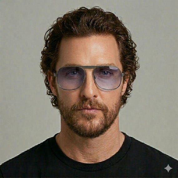 Vintage Silhouette Rectangular Aviator Glasses Fr… - image 9